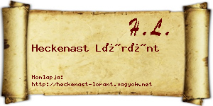 Heckenast Lóránt névjegykártya