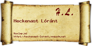 Heckenast Lóránt névjegykártya